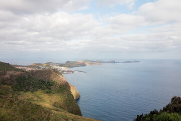 Panoramic view over eastern most point of the island of Madeira.