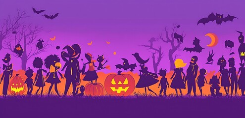Stylish cartoon-style illustration of zombies dancing in the cemetery