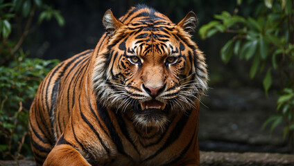 Obraz premium Angry Sumatran Tiger