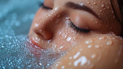 Fototapeta premium Close-Up of Skin with Dewy Water Drops