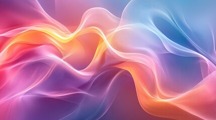 Obraz premium Abstract Background with Wavy Lines in Pink, Orange, and Blue Hues
