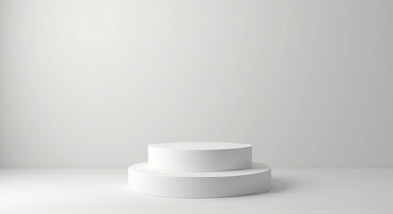 white podium on white wall