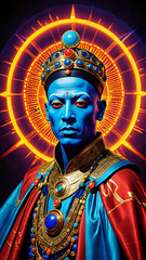 Fototapeta premium Abstraktion des Blauen Neons 9х16. Hintergrund für das Design 3.