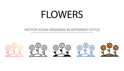 Flowers icon design with white background stock illustration