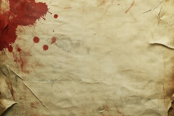 Bloodstains on Crumpled Aged Paper