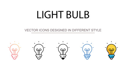 Light Bulb icon design with white background stock illustration