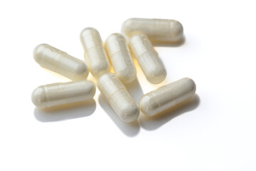 useful capsules with medicine painted in studio filming 7