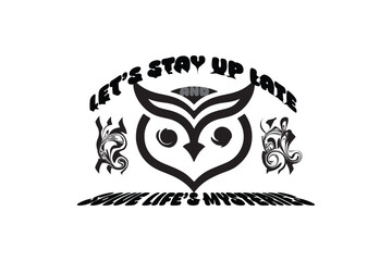owl t-shirt design, vector , printed design