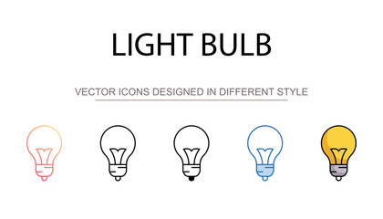 Light Bulb icon design with white background stock illustration