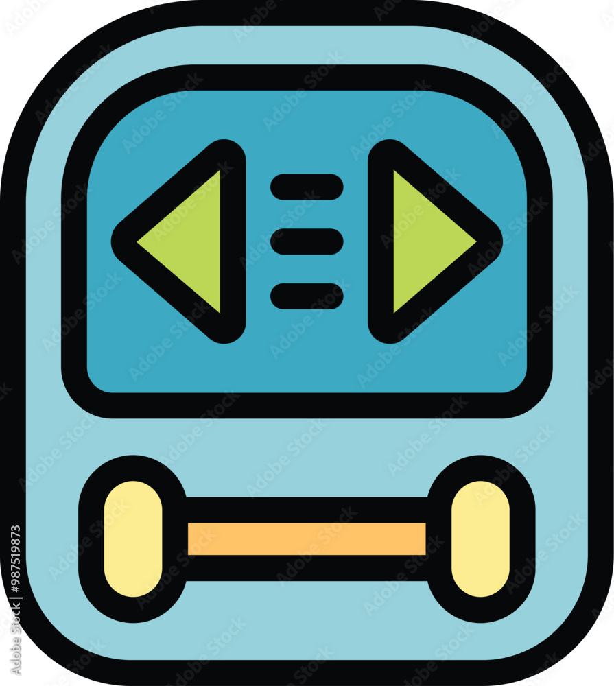 Poster this icon depicts a portable music player with buttons for controlling playback