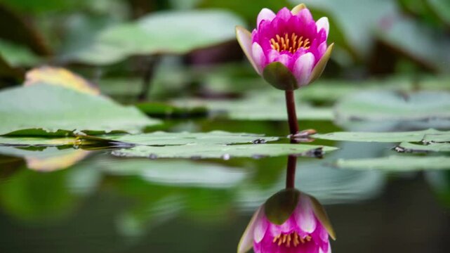 Water lily blossom time-lapse photography