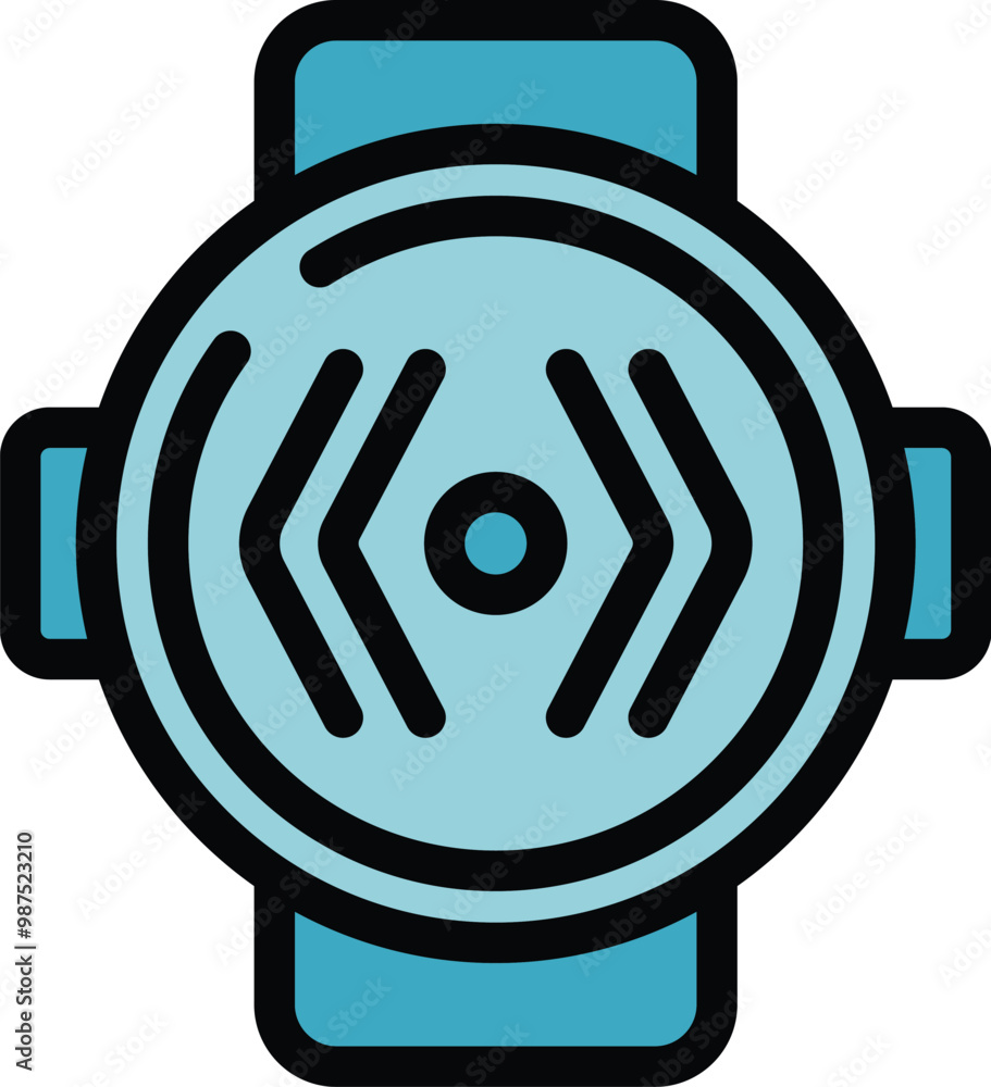 Poster smartwatch showing wireless signal icon on screen, indicating a strong and stable connection