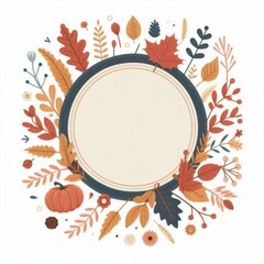 Decorative autumn frame. Advertising template, wrapping concept, border