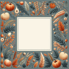 Decorative autumn frame. Advertising template, wrapping concept, border