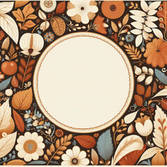 Decorative autumn frame. Advertising template, wrapping concept, border