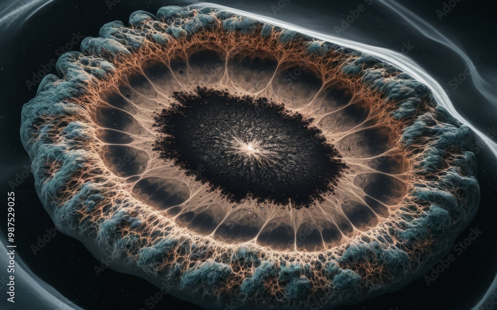 Poster cosmic eye. abstract cosmic eye design with intricate patterns and a dark center, symbolizing the my
