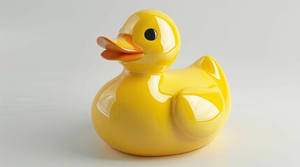 A Yellow Rubber Duck Toy With Shiny Surface