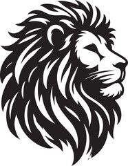 Illustration of lion with black and white style.