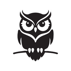 Owl logo vector silhouette illustration