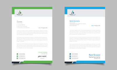Green And Blue Modern Business Letterhead Simple Clean Template Design