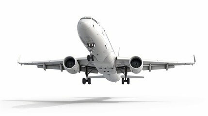 "Soaring High: 3D Render of an Airplane in Flight"