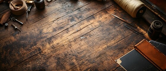Craftsmanship and Precision A Closeup of Vintage Tools and Materials on a Rustic Workbench Highlighting the Attention to Detail and Care Taken in Crafting Items