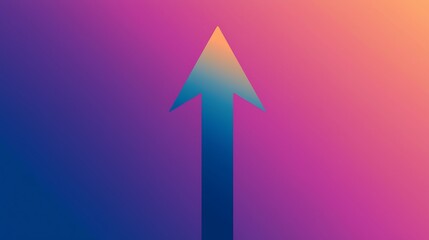 Elegant Upward Arrow Icon on Gradient Sky Background - Minimalist Design Concept