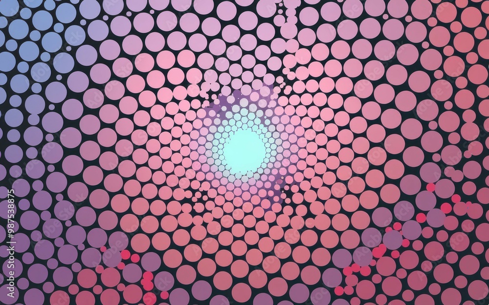 Poster abstract circle pattern. colorful, swirling pattern of circles, gradient, and dots, creating a visua