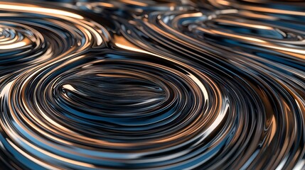 Abstract fluid surface with smooth glossy ripples and warm reflections.