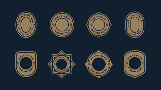 logo badge design template with the text editable for clothing, sport and apparel