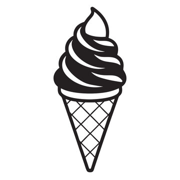recommend clip art: Ice cream cone line art vector illustration