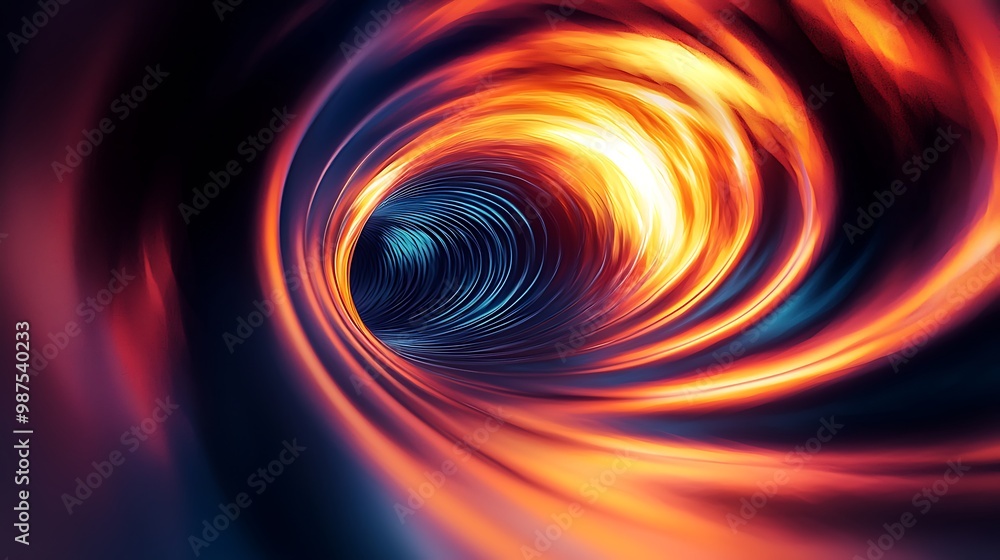 Aufkleber luminous streams of energy: abstract liquid light flowing through dark tunnel with dynamic movement