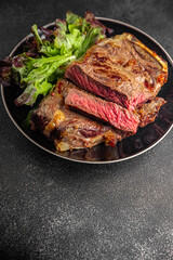 steak meat barbecue grill juicy beef grilled fresh delicious gourmet food background on the table rustick food top view copy space