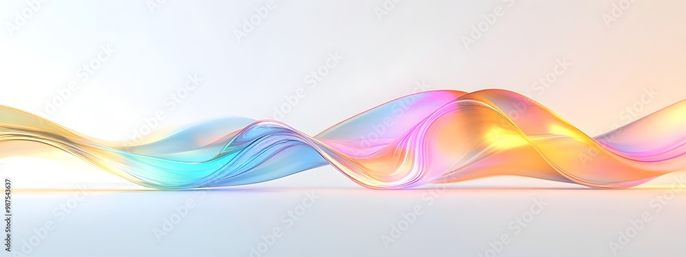 Poster chromatic light wave captivating 3d rendered fluid abstract with vibrant color gradients