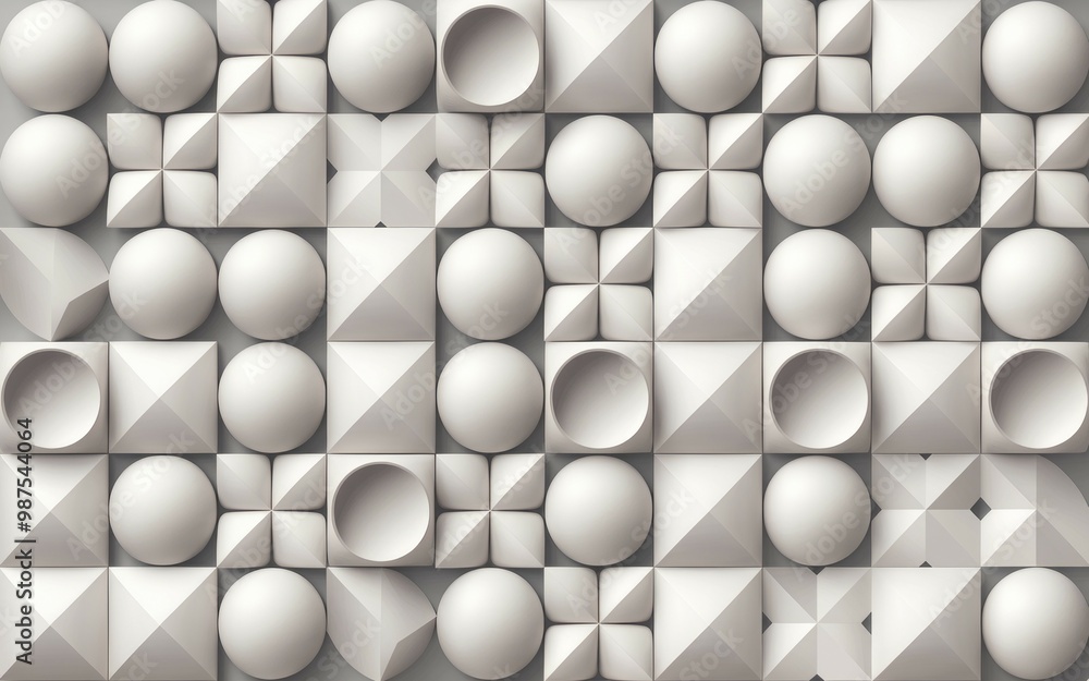 Poster geometric shapes pattern. white, grey, and black geometric shapes in a repeating pattern. perfect fo