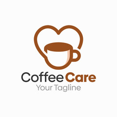 Coffee Care Logo Design Template. Good for Business, Agency, Community and Organization