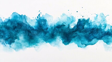 Abstract Blue Watercolor Background Texture with Splashes