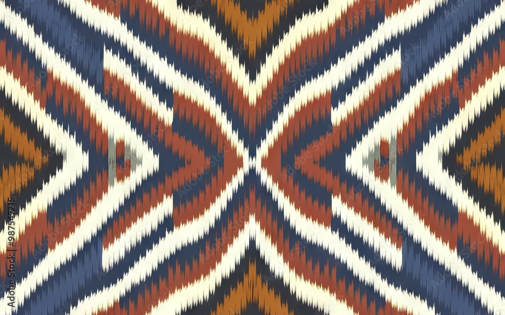 Aufkleber abstract zigzag pattern. geometric textile design with contrasting colors, creating an optical illus