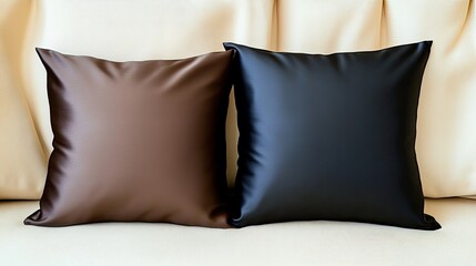 Close-up view of luxurious cushions on a sofa showcases rich textures and patterns, creating a cozy and inviting atmosphere in an elegant living room