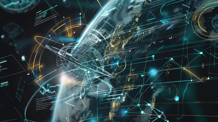 A team of engineers designing new technology to track and avoid space debris in Earth's orbit.