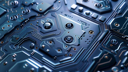 Abstract tech-style background – circuit board-like patterns with blue and silver tones, sleek and digital-focused.