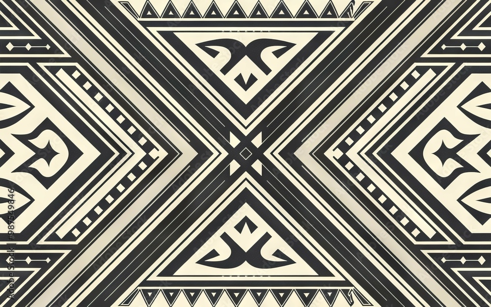 Poster geometric pattern design. abstract seamless pattern with black and white geometric shapes. creates o