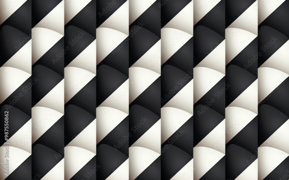 Aufkleber black and white geometric pattern. abstract geometric pattern of black and white shapes creating a m