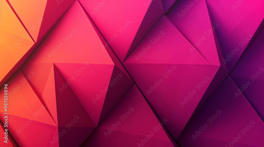 Poster abstract geometric pattern with vibrant red and purple gradient.