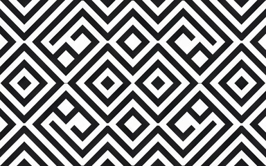 Geometric black white pattern. Seamless black and white pattern. Abstract geometric design with squares and lines. Modern and stylish graphic for backgrounds.