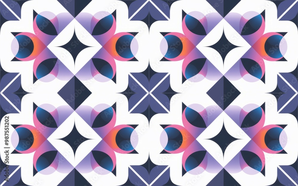 Poster geometric tile pattern. colorful tile pattern with a modern, geometric design. perfect for backgroun