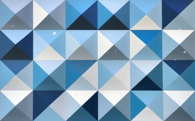 Blue geometric pattern. Abstract geometric pattern with blue, gray and white triangles. Ideal for modern, tech, or minimalist design.