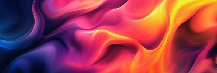 Obraz premium Vibrant abstract waves in shades of pink, orange, and purple create a dynamic visual effect.