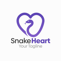 Snake Heart Logo Design Template. Good for Business, Agency, Community and Organization