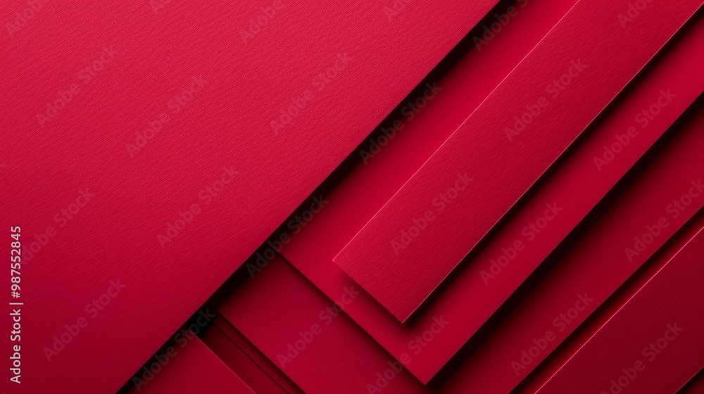 Leinwandbilder abstract red geometric background with diagonal lines and overlapping shapes. minimalist design.